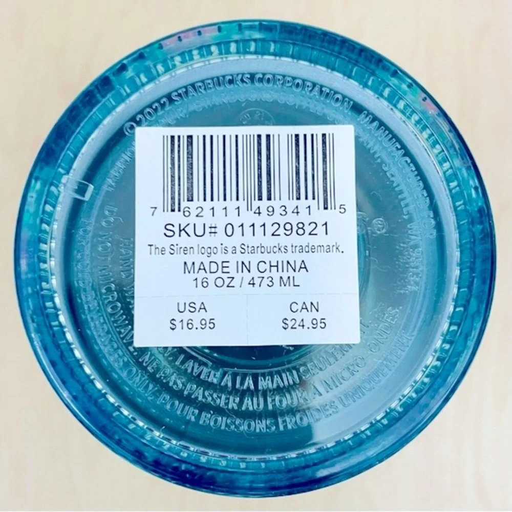 New Starbucks Cold Cup 16 oz Iridescent Plastic Siren Scales Textured Mermaids